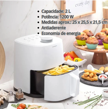 Fritadeira de Ar IG Fryinn Lite 2000 Branca 1200 W 2 L