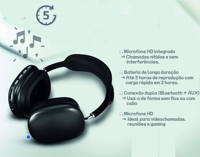 Smartwatch para Homem + Auriculares Bluetooth